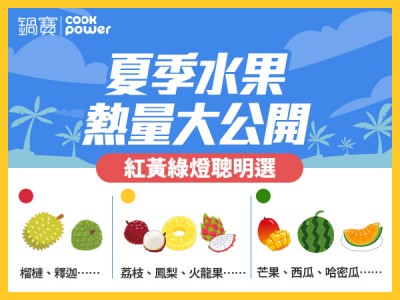 食譜-夏季水果熱量大公開，紅黃綠燈聰明選