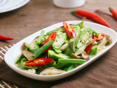 食譜-秋葵炒雙菇