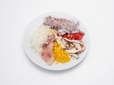 食譜-一鍋兩菜：西班牙海鮮炊花椰菜米+義式肉丸子