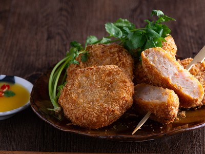 食譜-橙汁金錢蝦餅