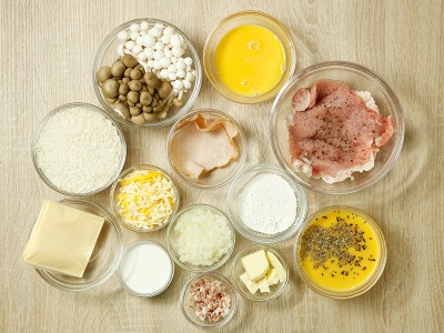 食譜-藍帶豬排+野菇烘蛋