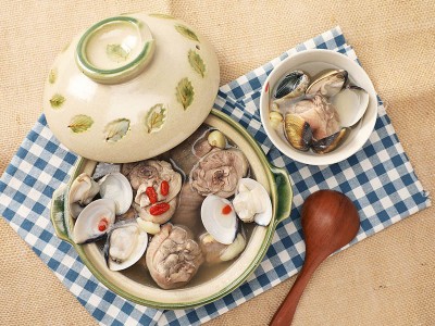食譜-蒜頭蛤蜊雞湯
