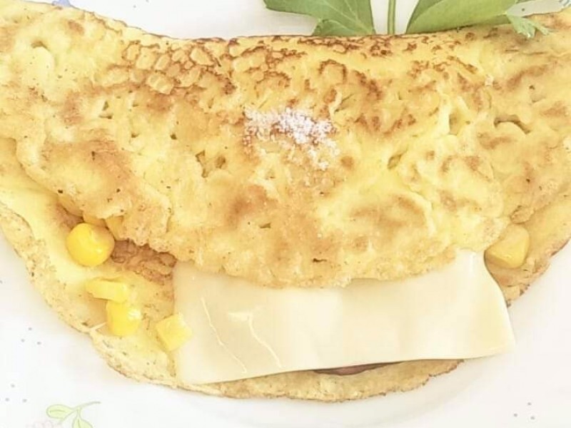 餐桌-法國薄餅玉米起士火腿