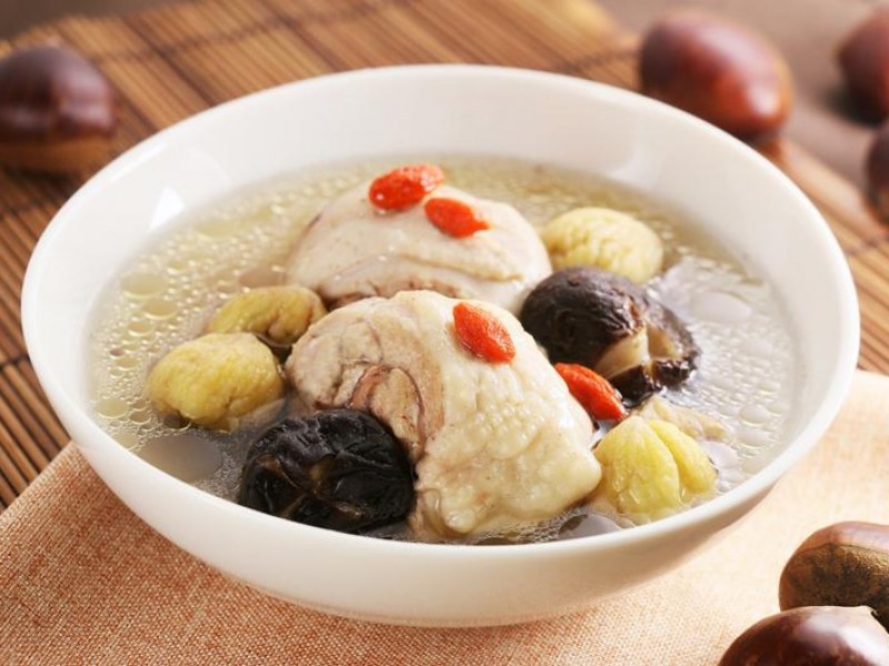 食譜-栗子香菇雞湯