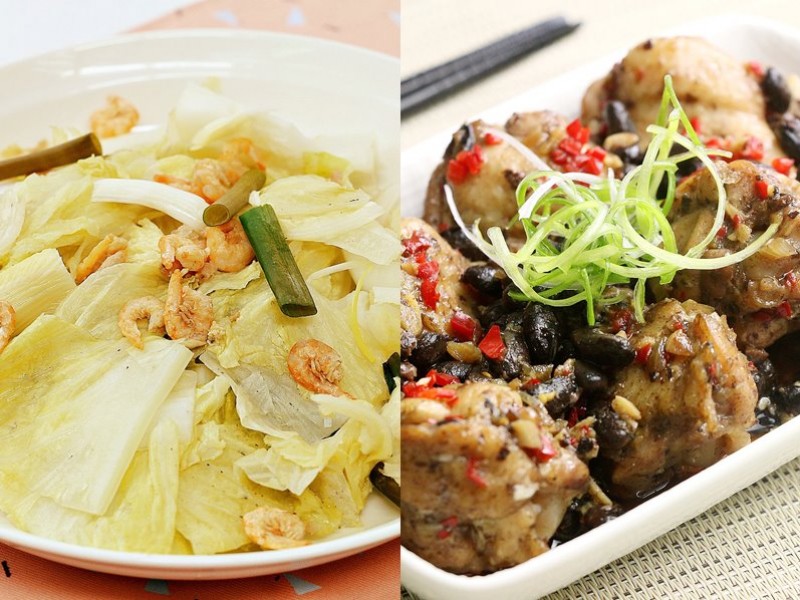 食譜-白菜煲+豉椒雞肉 (一鍋二菜)