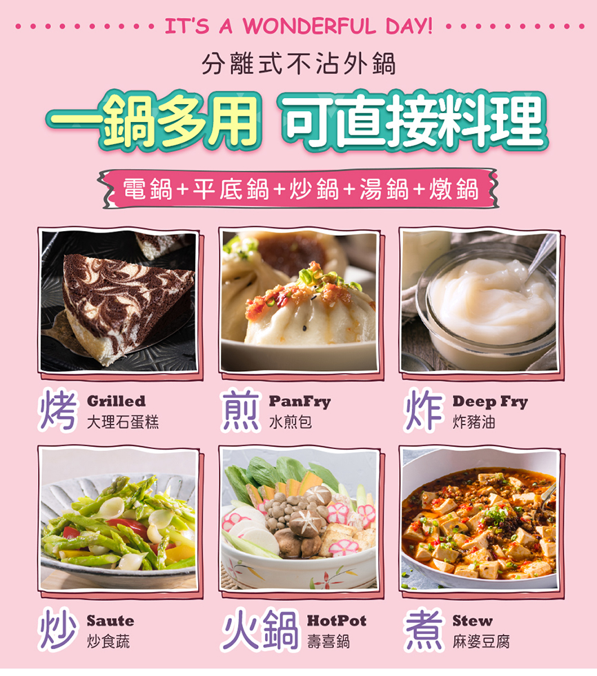 1636364440861823.jpg 鍋寶Kitty聯名限定款不沾電鍋,結合電鍋、平底鍋、炒鍋、湯鍋、燉鍋功能