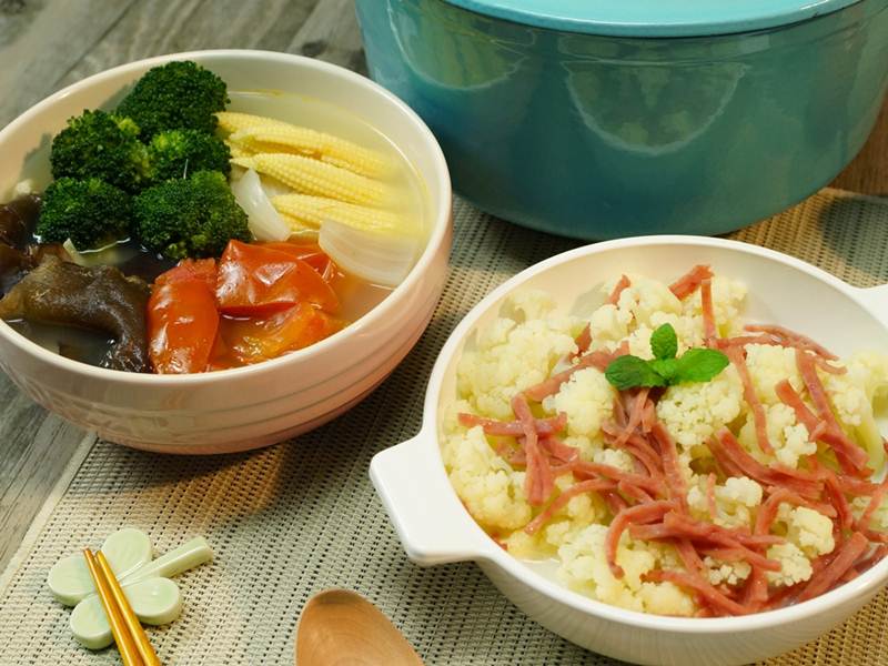 食譜-五行蔬菜湯+奶油花椰菜(一鍋兩菜)